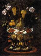 Juan de Espinosa A fountain of grape vines, roses and apples in a conch shell china oil painting artist